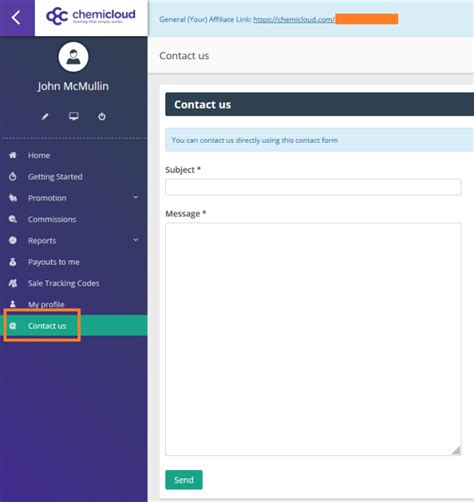 Contact Affiliate Support .